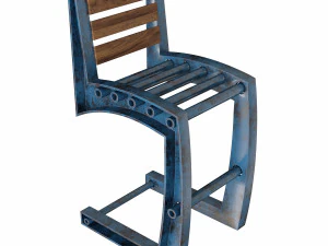 cadeira industrial com estrutura metálica Modelo 3D