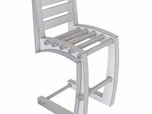 metal frame industrial chair Modelo 3D