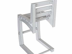 metal frame industrial chair Modelo 3D