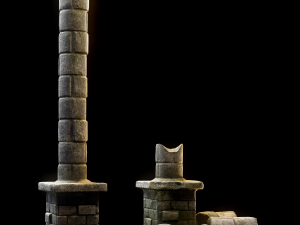3d pillar with 4k pbr and non-pbr textures 3D 모델