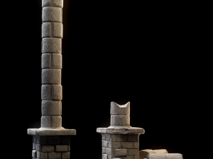 3d pillar with 4k pbr and non-pbr textures 3D 모델