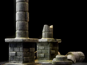 4K PBR および非 PBR テクスチャを備えた 3D ピラー 3Dモデル