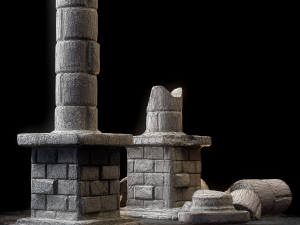 3d pillar with 4k pbr and non-pbr textures 3D 모델