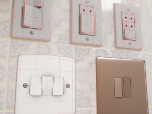 light switch collection - 5 models-low poly- high poly - textures for pbr and non-pbr material Modèle 3D