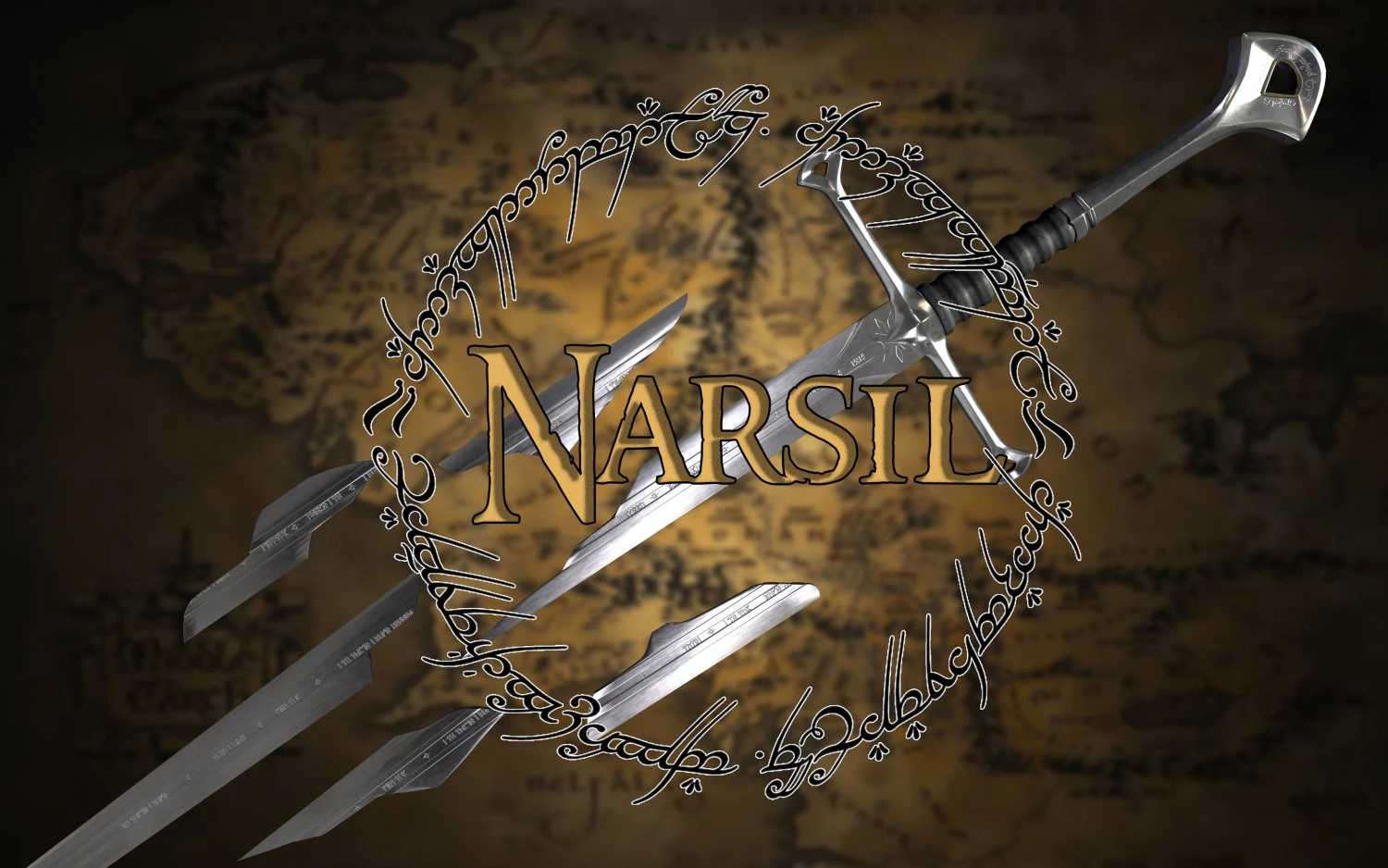 Espada Narsil Lord Of The Ring para impressão 3D ou uso de animação Modelo 3D .c4d .max .obj .3ds .fbx .stl .blend