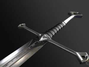 Espada Narsil Lord Of The Ring para impress&atilde;o 3D ou uso de anima&ccedil;&atilde;o Modelo 3D