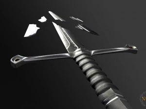 Espada Narsil Lord Of The Ring para impress&atilde;o 3D ou uso de anima&ccedil;&atilde;o Modelo 3D