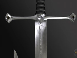 Espada Narsil Lord Of The Ring para impress&atilde;o 3D ou uso de anima&ccedil;&atilde;o Modelo 3D