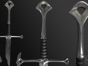 Espada Narsil Lord Of The Ring for 3D Print or Animation Usage 3D Model