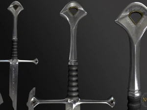 Espada Narsil Lord Of The Ring para impress&atilde;o 3D ou uso de anima&ccedil;&atilde;o Modelo 3D