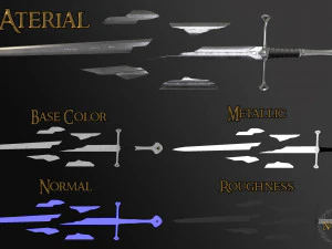 Espada Narsil Lord Of The Ring para impress&atilde;o 3D ou uso de anima&ccedil;&atilde;o Modelo 3D