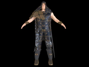 medieval character knight armor sword warrior low-poly 3D Model