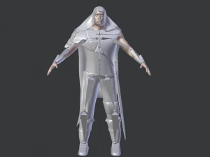 medieval character knight armor sword warrior low-poly 3D Model