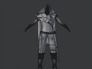 medieval character knight armor sword warrior low-poly 3D Model