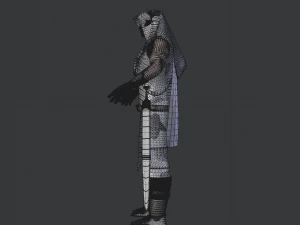 medieval character knight armor sword warrior low-poly 3D Model