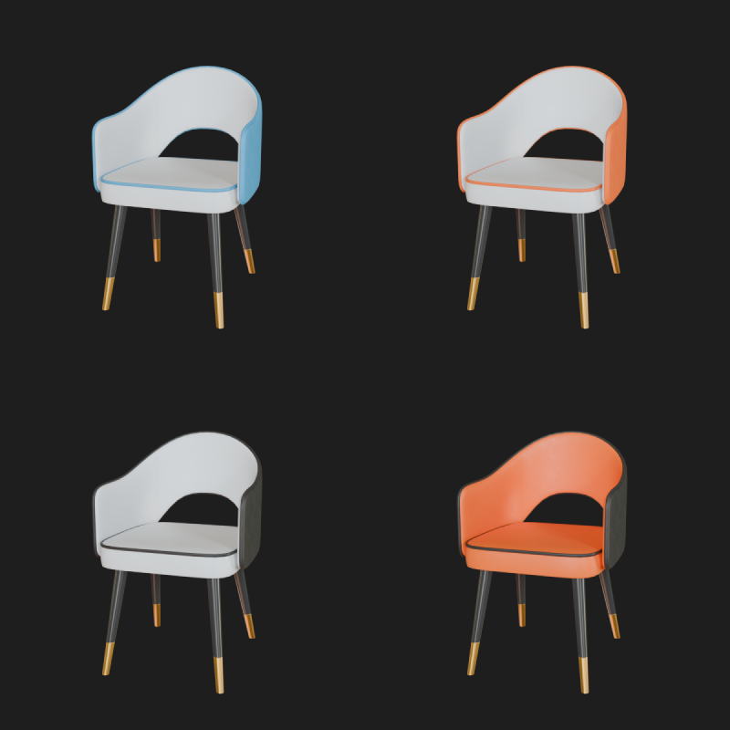 Kitchen Chair 3D Model .c4d .max .obj .3ds .fbx .stl .blend 