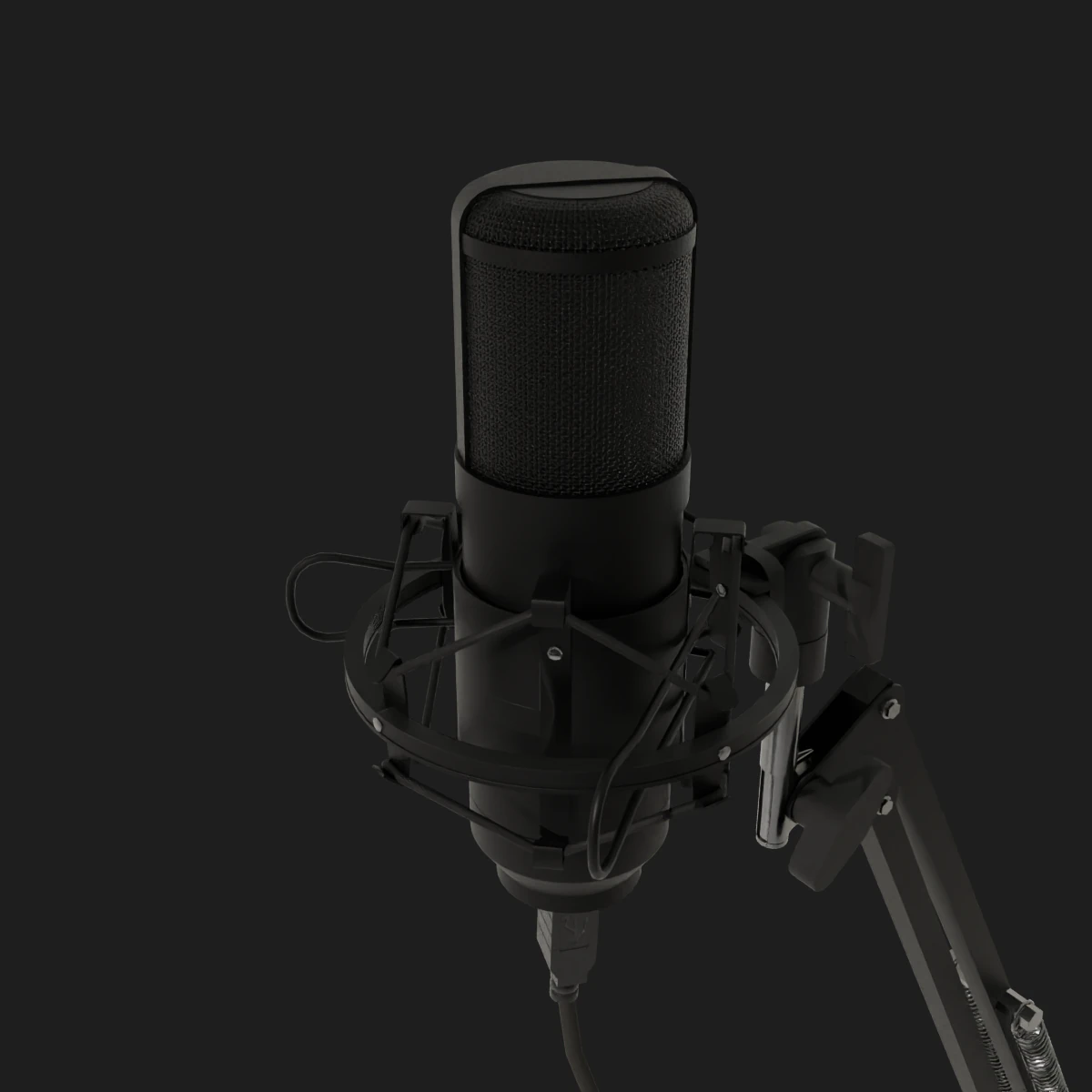 Studio Microphone 3D Model .c4d .max .obj .3ds .fbx .stl .blend