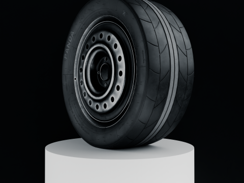 Car Wheel Sport High Poly Tire with Rims 3Dモデル