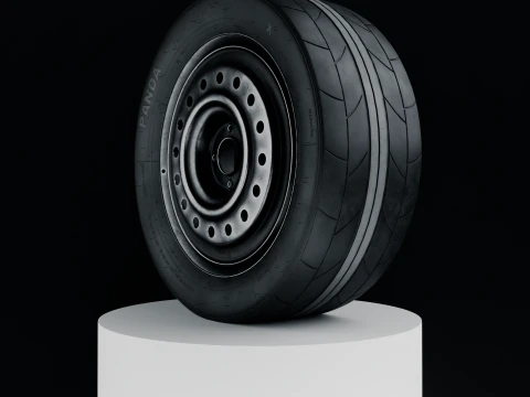 Car Wheel Sport High Poly Tire with Rims 3D Model