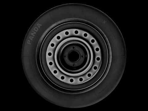 Car Wheel Sport High Poly Tire with Rims 3D Model