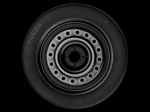 Car Wheel Sport High Poly Tire with Rims 3D Model