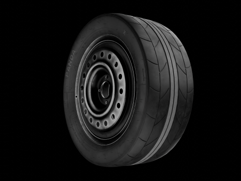 Car Wheel Sport High Poly Tire with Rims 3D Model