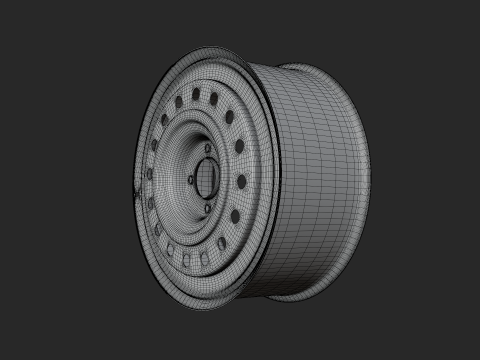 Car Wheel Sport High Poly Tire with Rims 3D Model