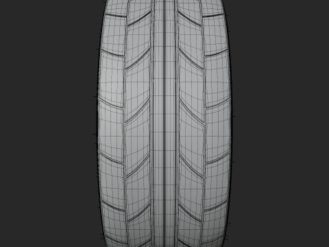 Car Wheel Sport High Poly Tire with Rims 3D Model