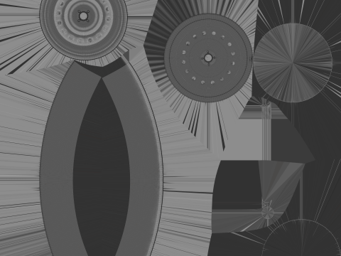 Car Wheel Sport High Poly Tire with Rims 3D Model