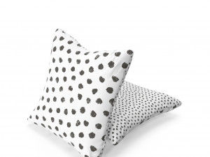 ikea cushion skaggort black and white 3D Model