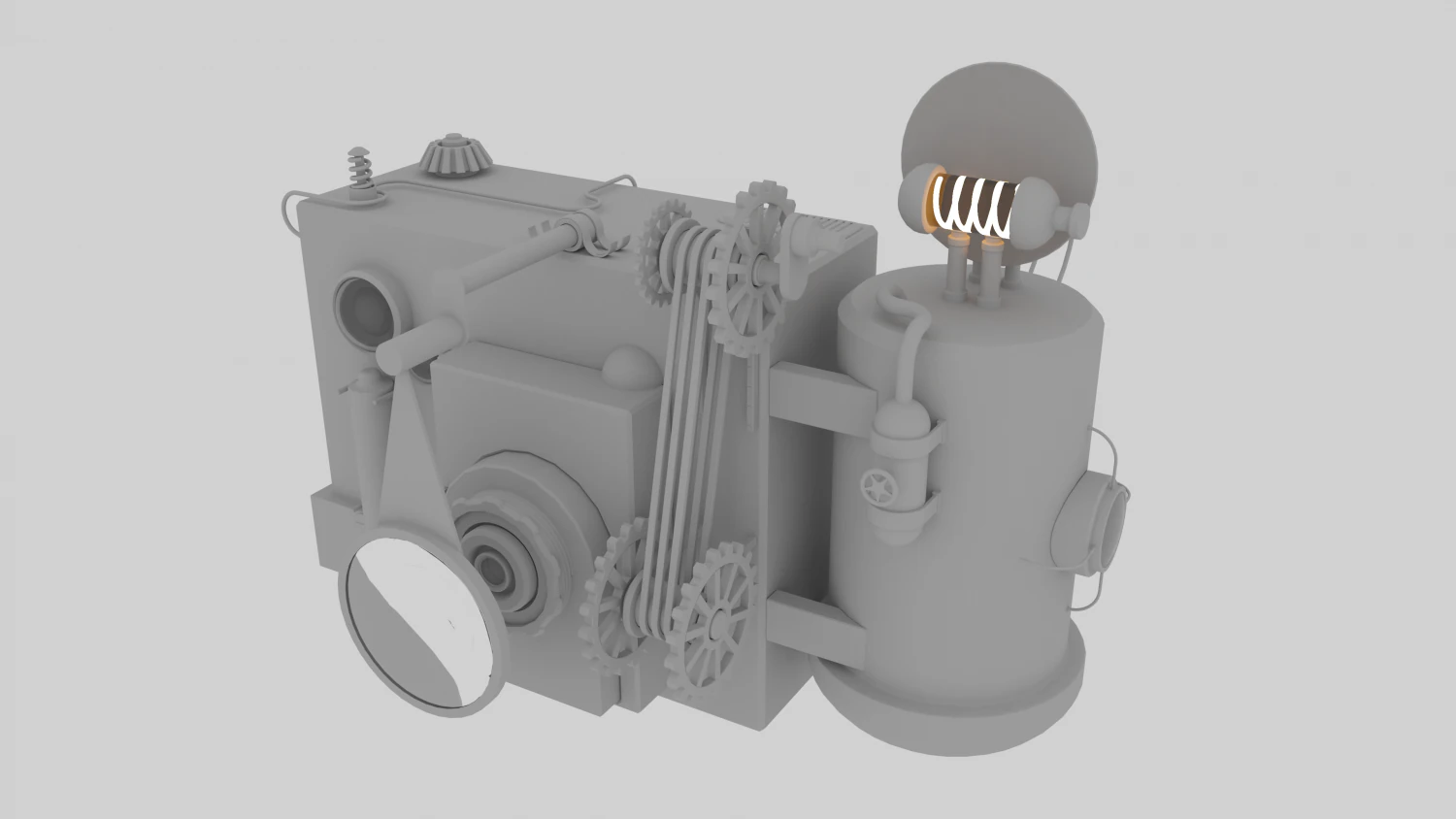 macchina fotografica steampunk Modello 3D .c4d .max .obj .3ds .fbx .stl .blend 