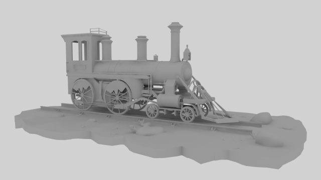 locomotive 3D Model .c4d .max .obj .3ds .fbx .stl .blend 