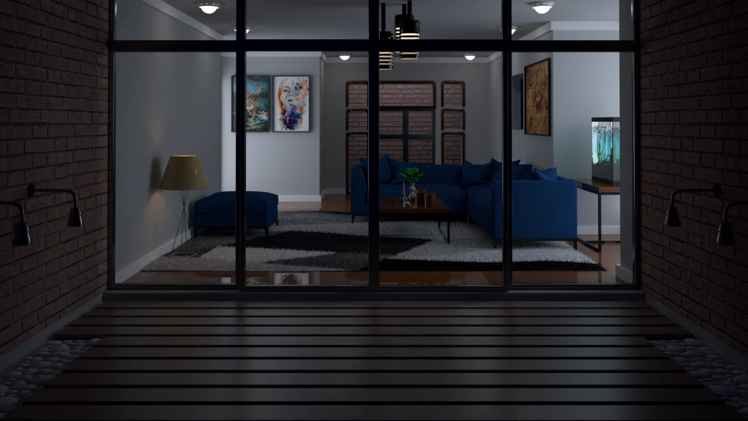 interior living room - 02 3D Model .c4d .max .obj .3ds .fbx .stl .blend 
