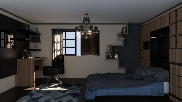 interior bedroom - 01 Model 3D .c4d .max .obj .3ds .fbx .stl .blend 