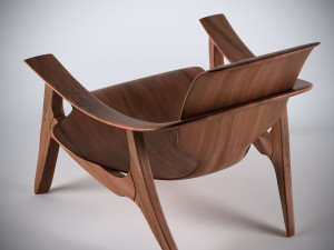 wooden chair 3D मॉडल