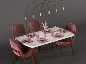 저녁 식탁 3D 모델
