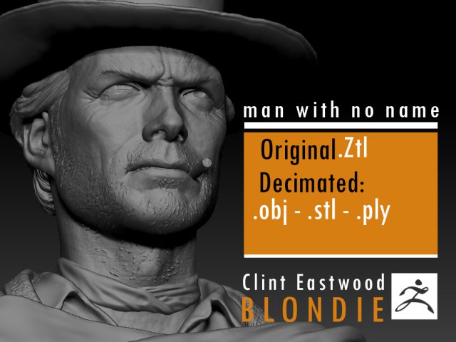 clint eastwood young version 3d print model 3D Print Model .c4d .max .obj .3ds .fbx .stl .blend 