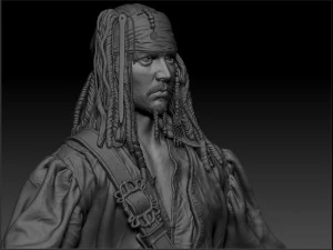 johnny depp jack sparrow - pirates of the caribbean 3D Print Model