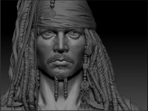 johnny depp jack sparrow - pirates of the caribbean 3D Print Model