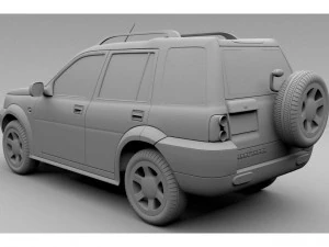 land rover freelander suv car rigged and animated 3D Model