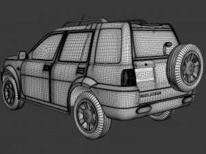 land rover freelander suv car rigged and animated 3D Model