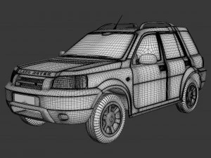 land rover freelander suv car rigged and animated 3D Model