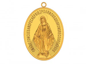 virgen milagrosa medalla milagrosa modelo 3d stl para cnc Modelo de impresión 3D