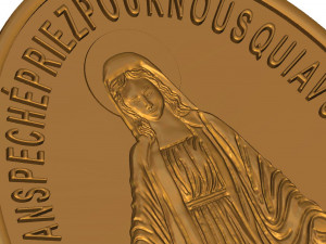 virgen milagrosa miraculous medal 3d stl model for cnc 3D Print Model