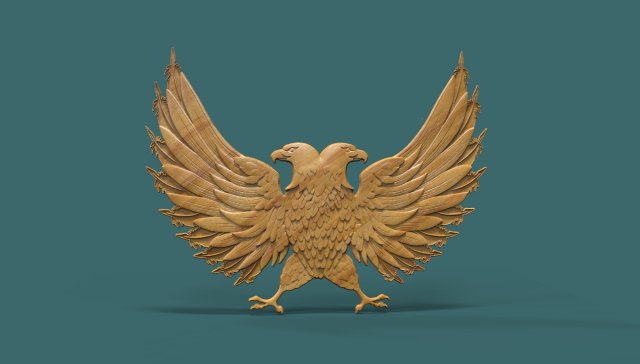 two-headed eagle 3d stl model for cnc Modèles 3D en vedette .c4d .max .obj .3ds .fbx .stl .blend 