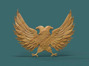 Modelo stl 3d de &aacute;guila de dos cabezas para cnc Modelo de impresión 3D