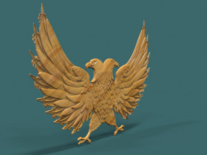 two-headed eagle 3d stl model for cnc Modèles 3D en vedette