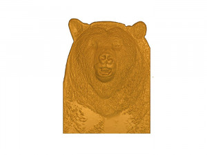 grizzly bear bas relief model 3D Print Model
