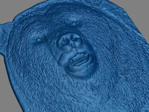 grizzly bear bas relief model 3D Print Model