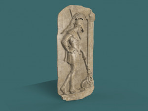 greek warrior stela 3d stl model for cnc 3D Baskı Modeli